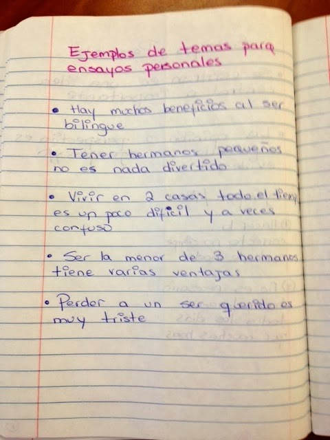 Spanish essays about school